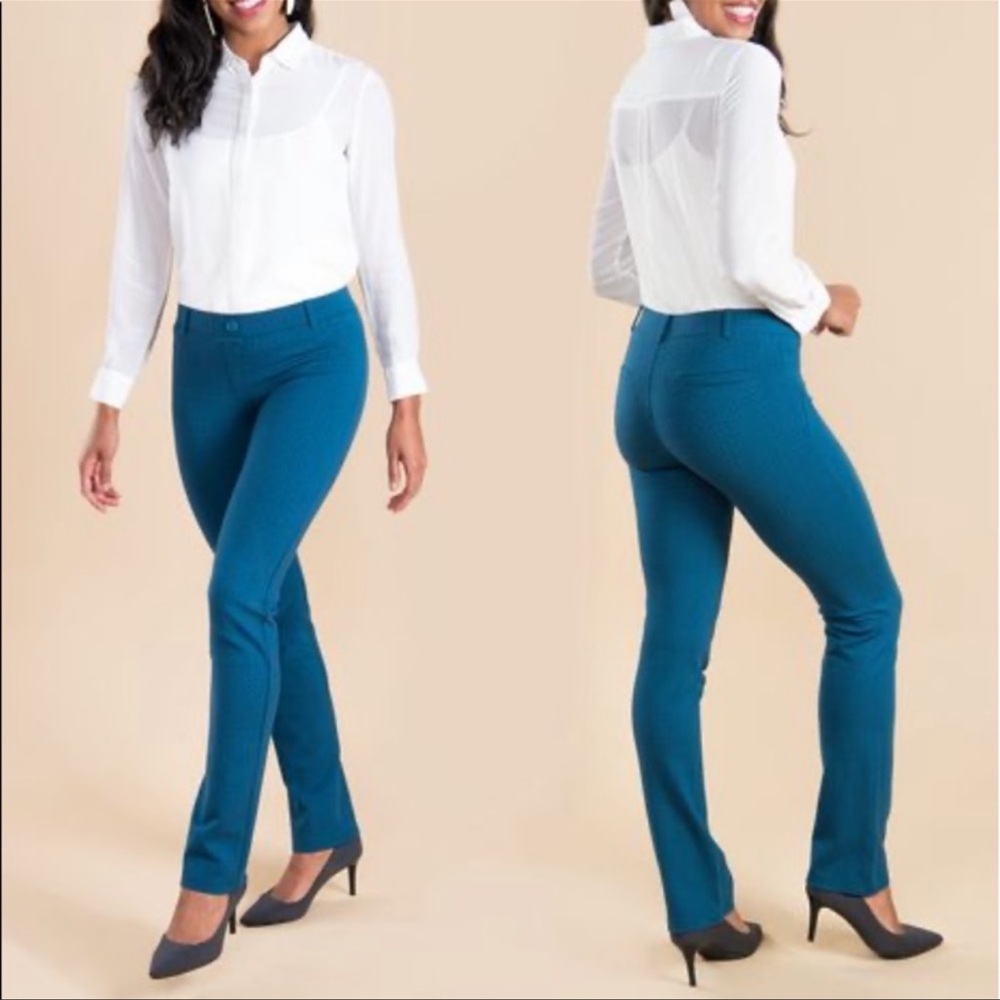 Betabrand Blue Geometric Star Pant